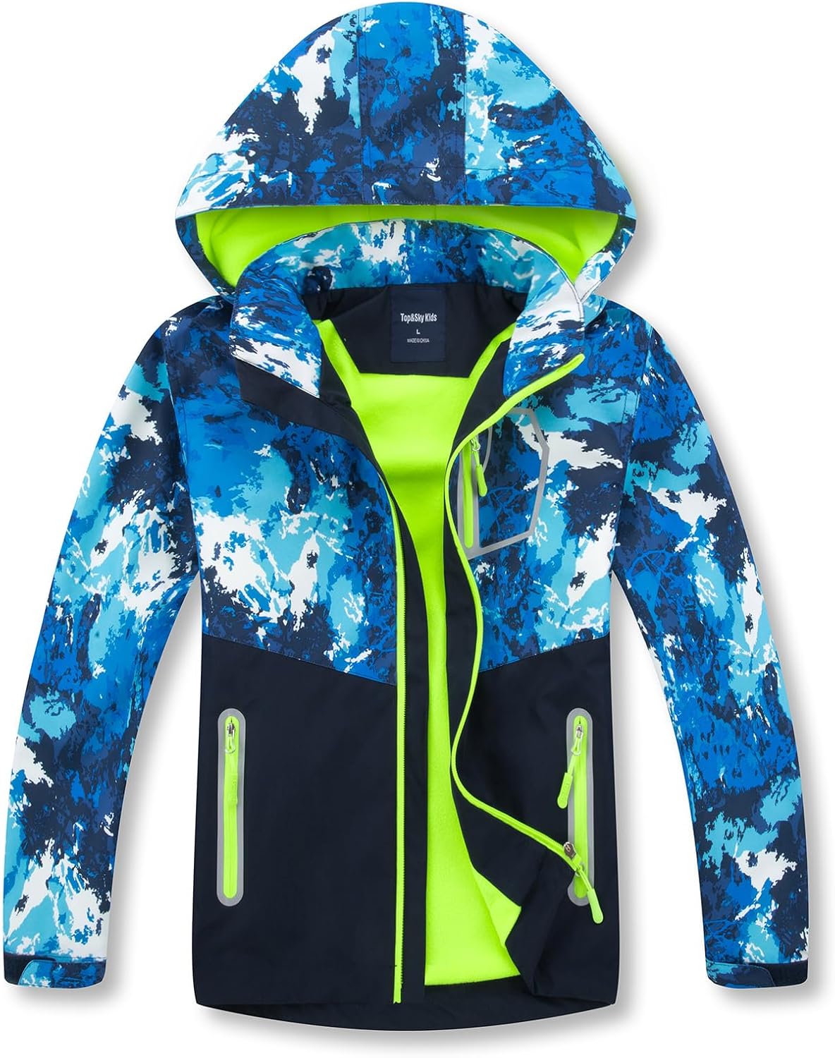 MGEOY Boys Girls Rain Jacket Lightweight Waterproof Hooded Fleece Lined Raincoat...