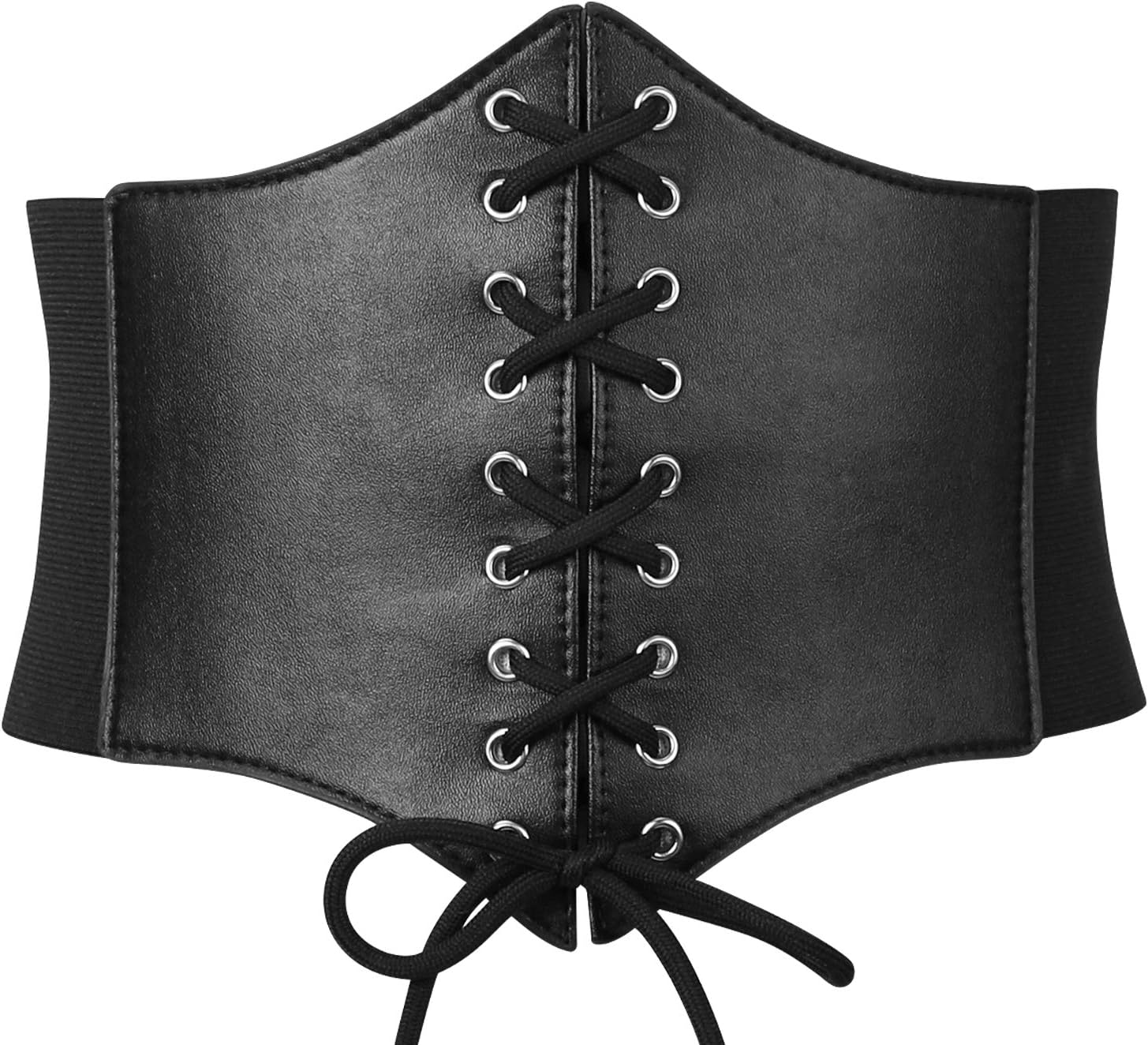 XZQTIVE Black Corset Waist Belt, Special Wide Elastic Tie Waspie Belt for Women,...