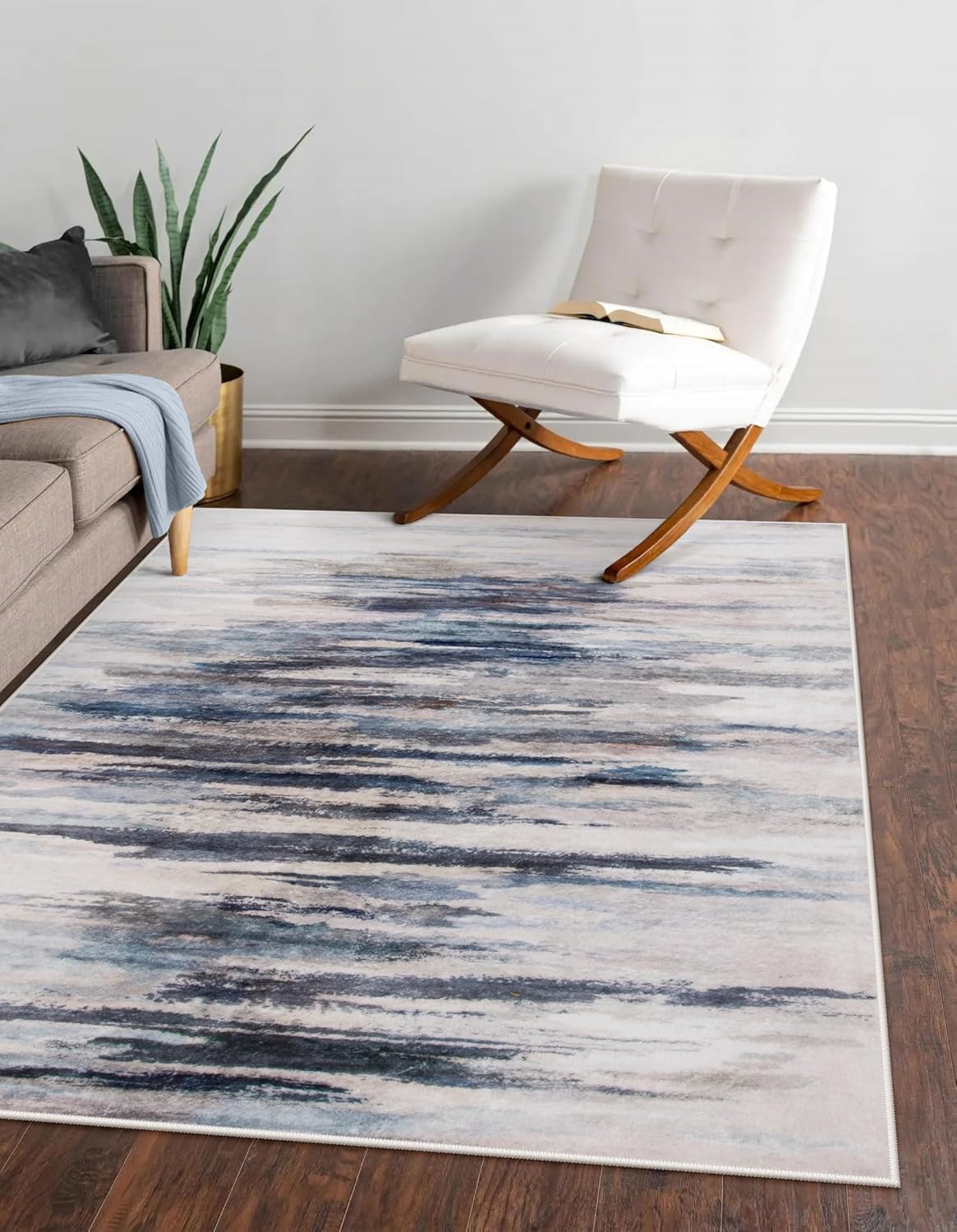 Lahome Abstract Washable Rugs, 3X5 Rug for Bedroom Ultra-Thin Stain Resistant So...