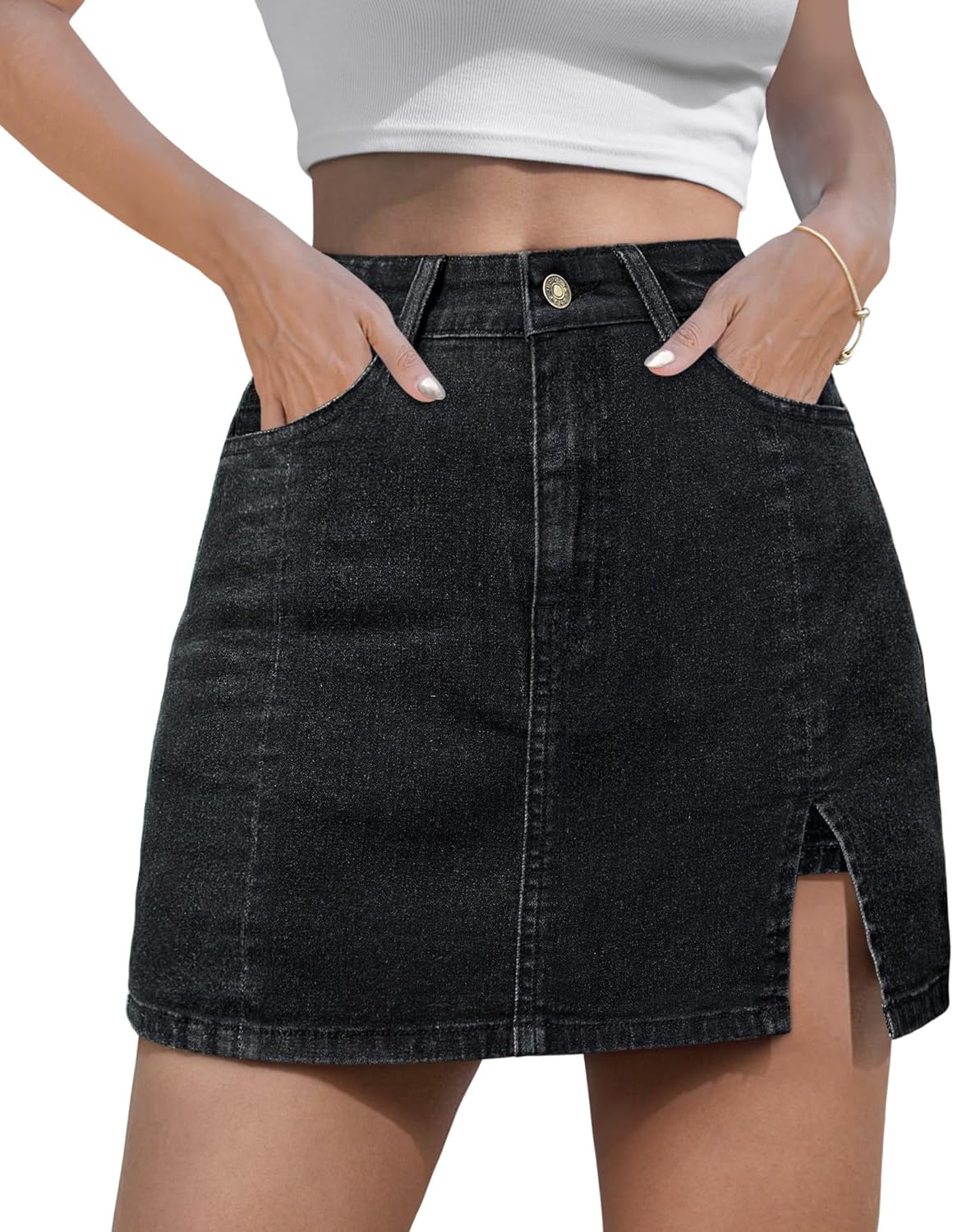 Women's Denim Mini Skort, Special High Waisted Skort, Innovative Stretch Casual...