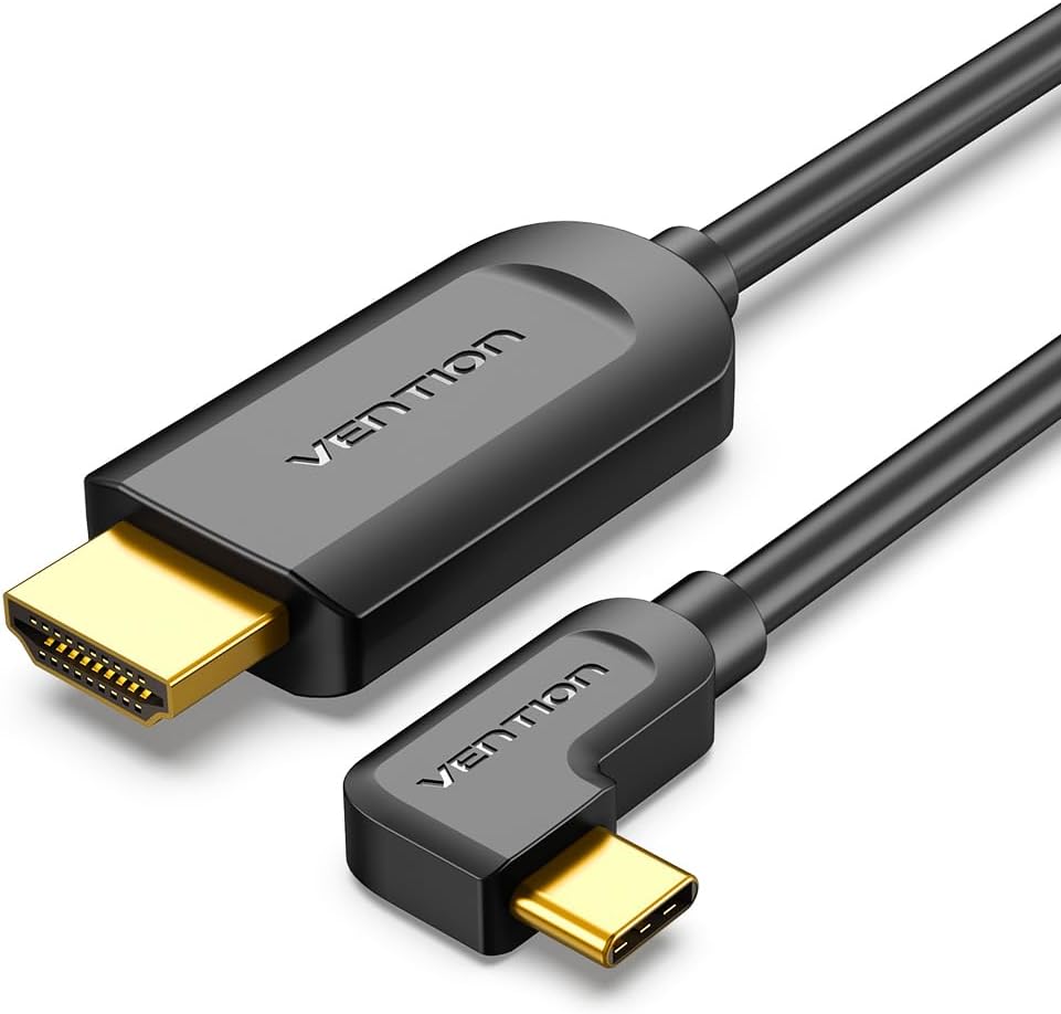 VENTION USB C to HDMI Cable 1.5m 90 Degree (4K@60Hz, 2K@120Hz, 1080P@144Hz) Type...