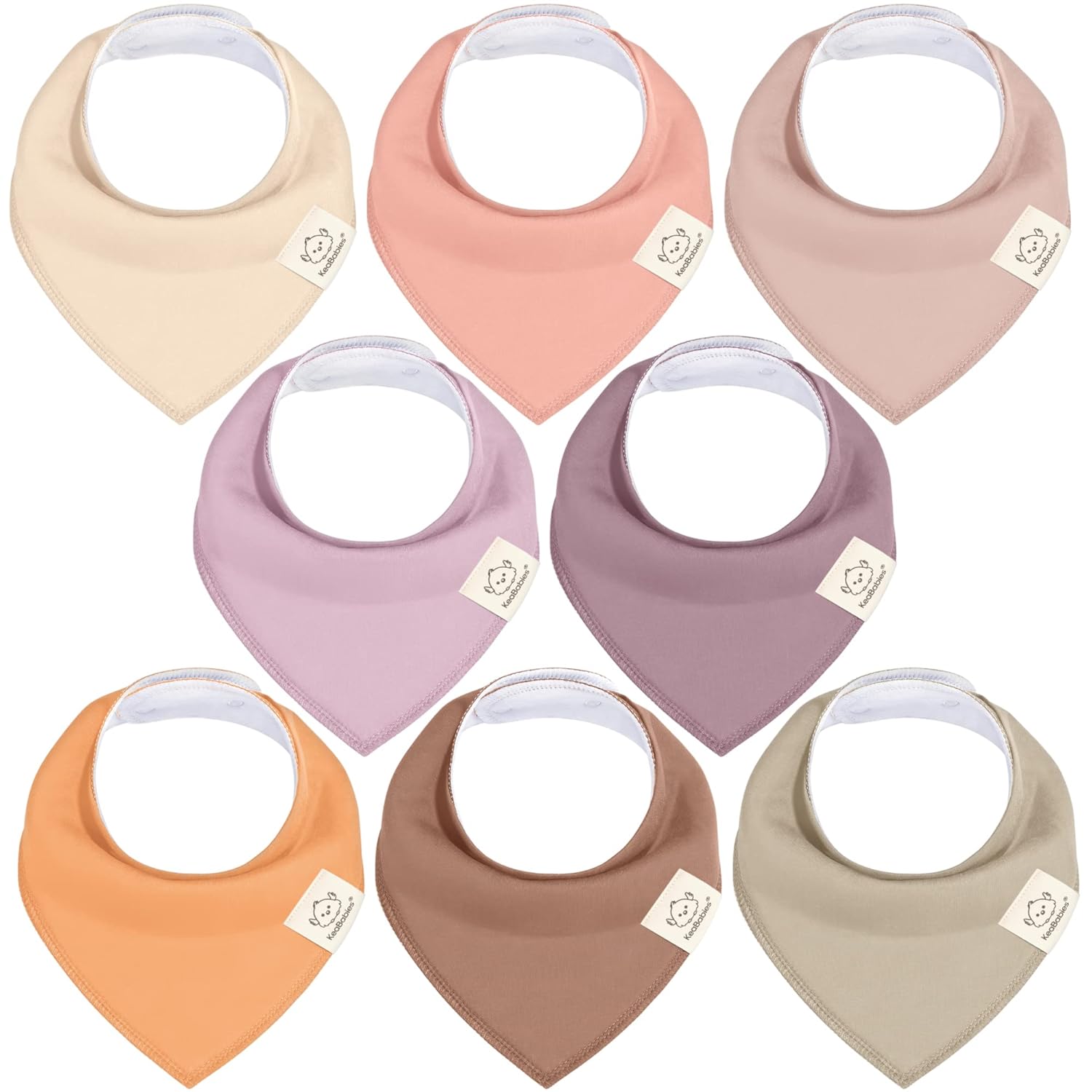 8-Pack Organic Baby Bandana Drool Bibs for Girls, Super Absorbent Baby Bibs for...