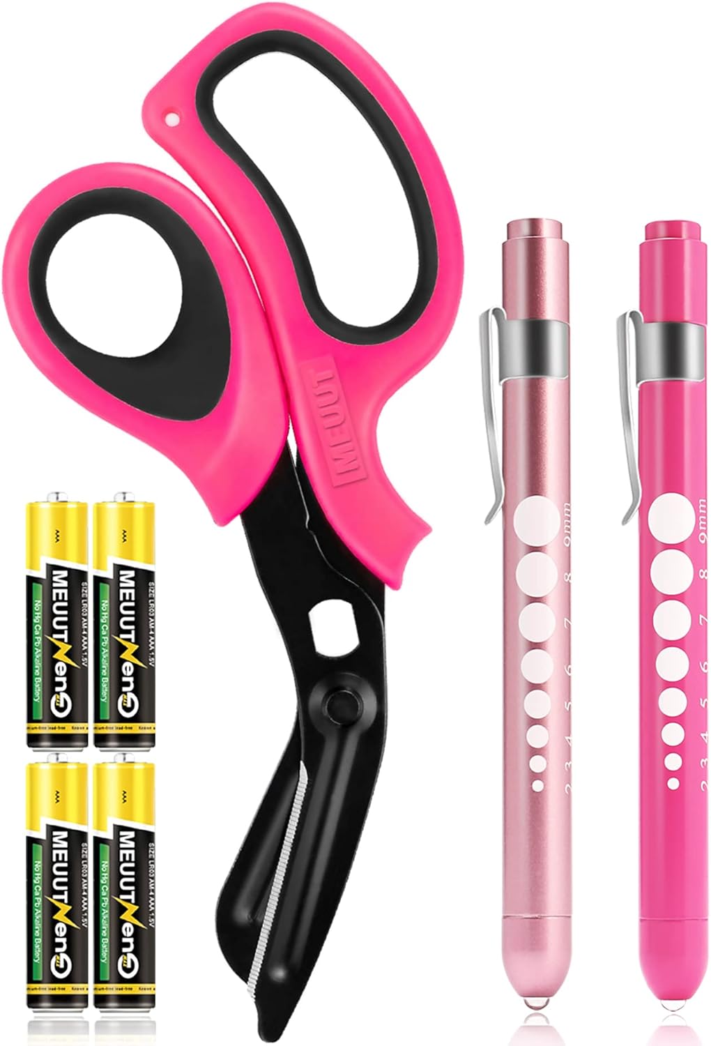 MEUUT 3 Pack Pen light & Medical Scissors-One Pantented Trauma Scissor Two LED P...