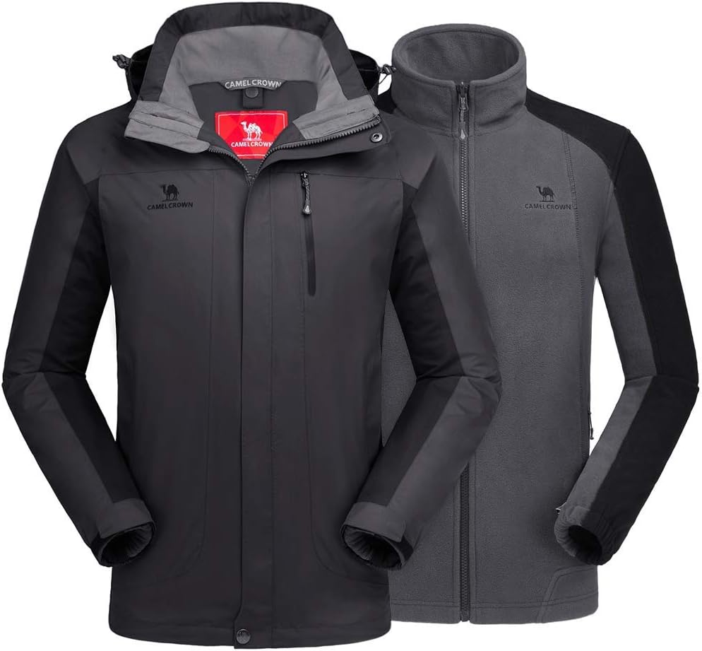 CAMEL CROWN Men's Ski Jacket, Special 3 in 1 Waterproof Winter Jacket, Innovativ...