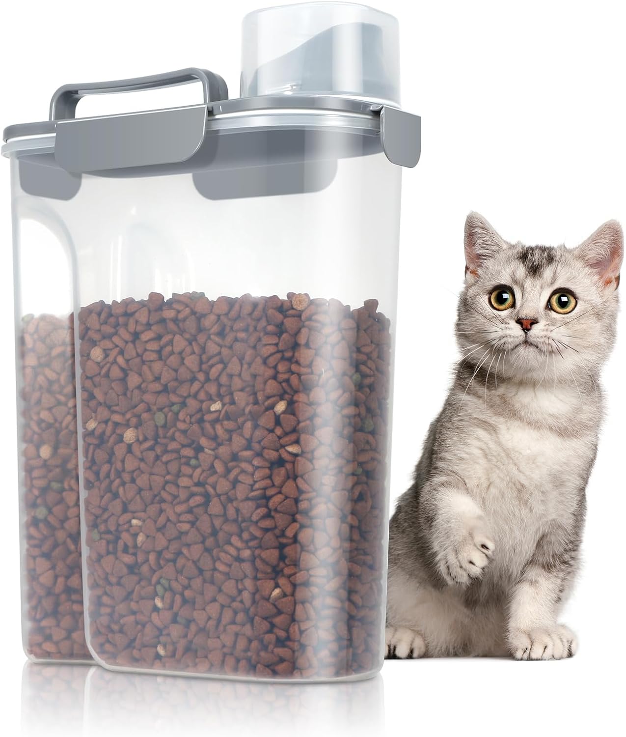 TBMax 5L Cat Food Storage Container with Lid, Portable Pet Food Container with L...