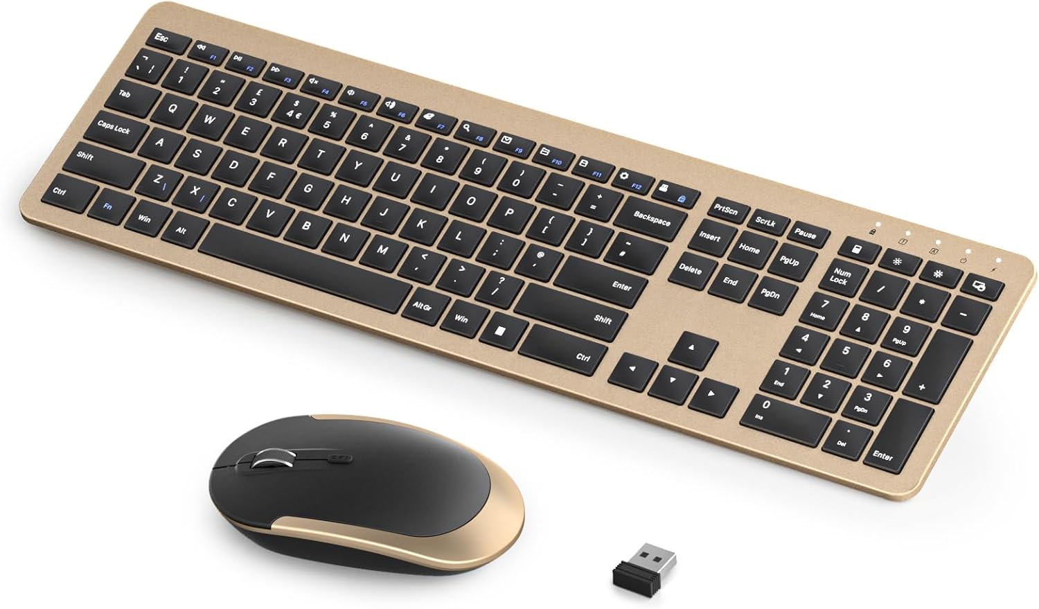 Rechargeable Wireless Keyboard and Mouse Set, Seenda Full Size Ultra Thin Quiet...