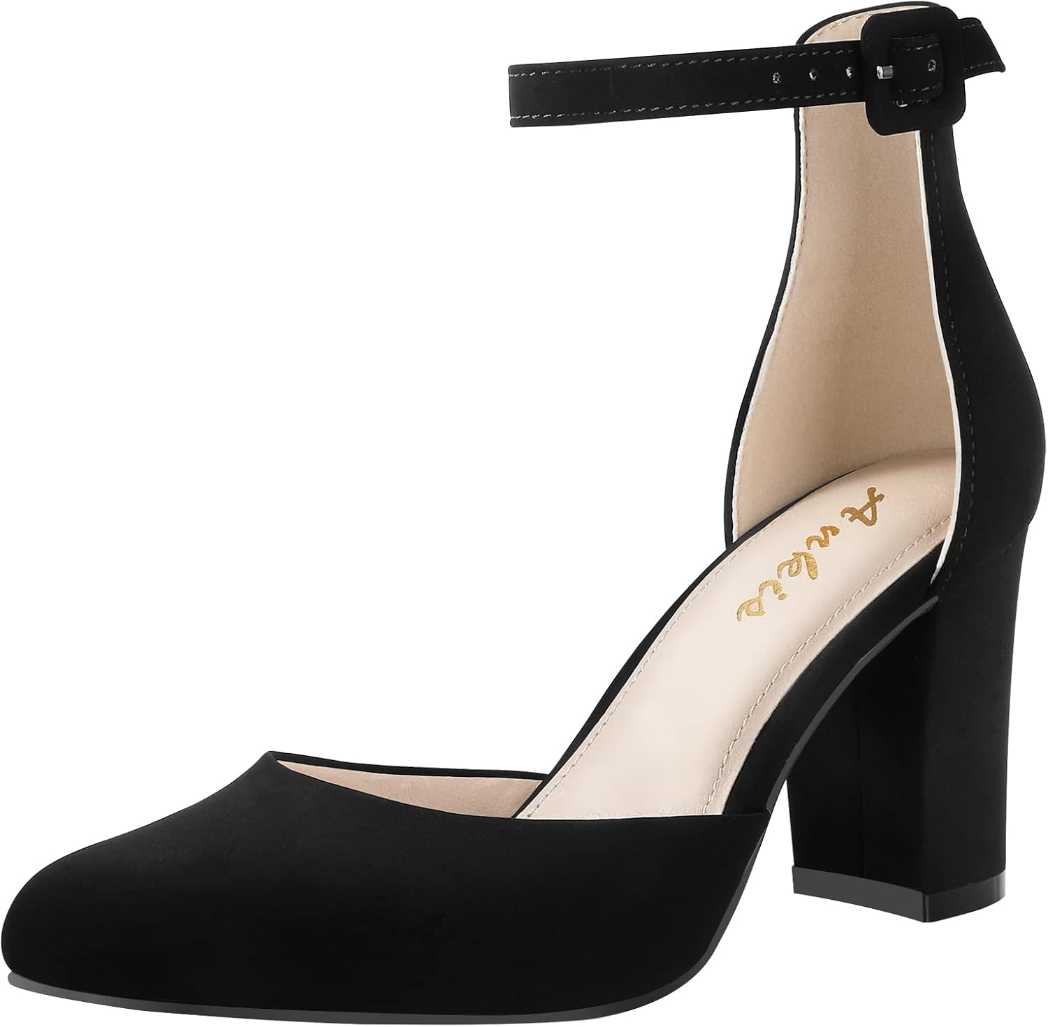 Ankis Closed Toe Heels for Women -Black Nude White Silver Gold Womens Heels Clos...