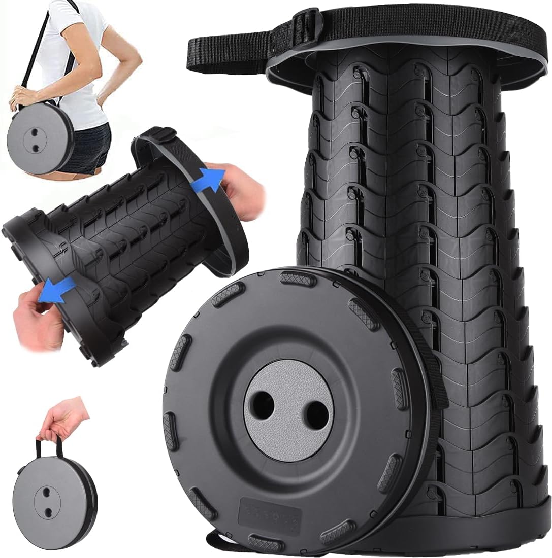 Fishboy Upgraded Collapsible Stool for Adults,Portable Retractable Folding Teles...
