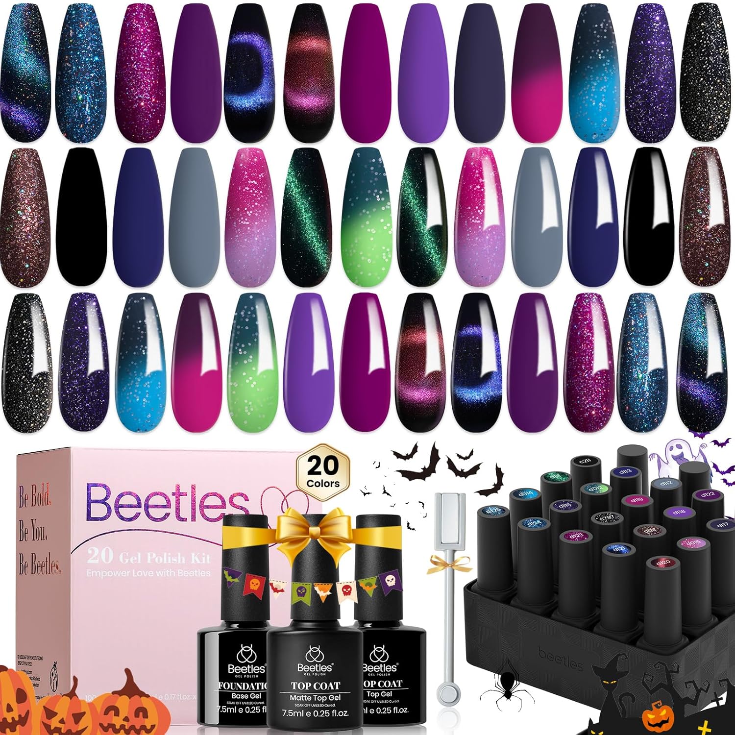 **Best Beetles Gel Nail Polish Kit, Special 24Pcs Gel Nail Polish Set with 20 Co...
