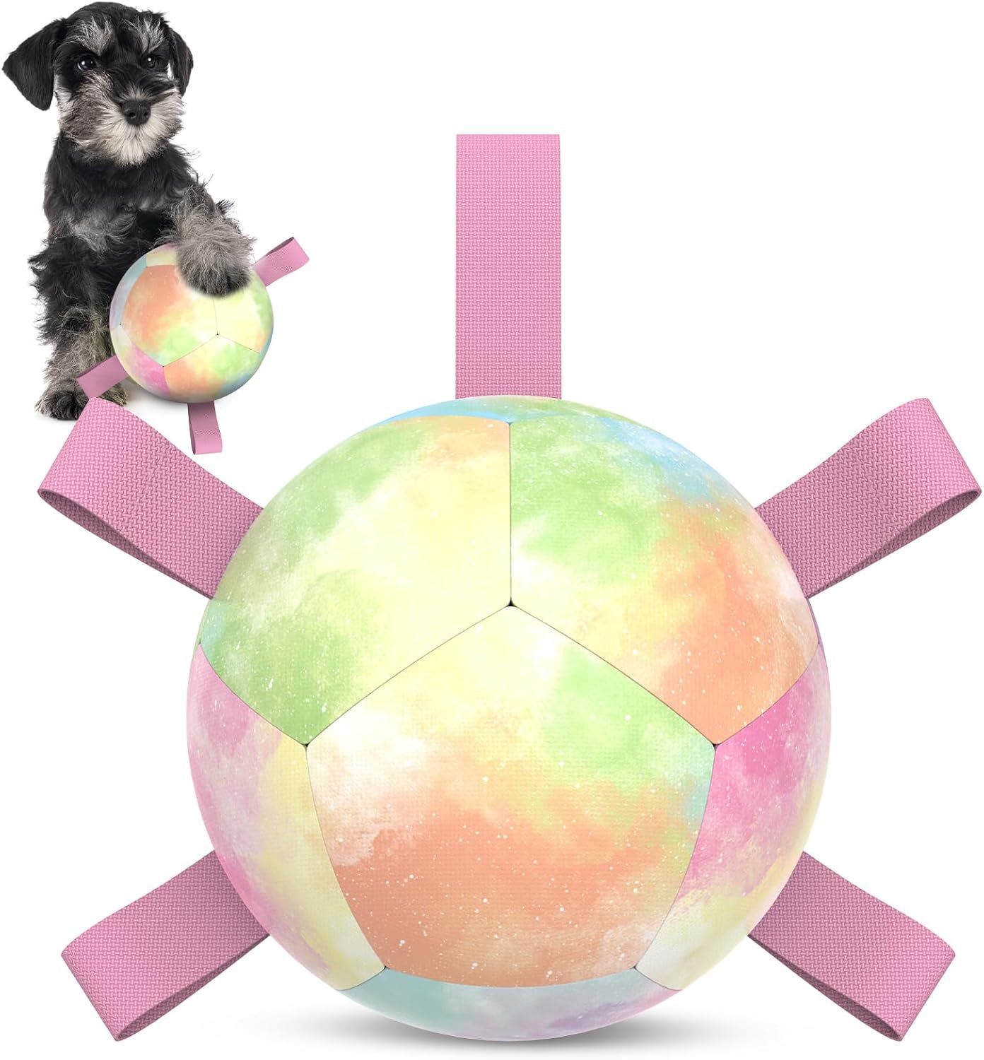 HETOO Dog Toys Soccer Ball with Straps, Interactive Dog Toys for Tug of War, Pup...