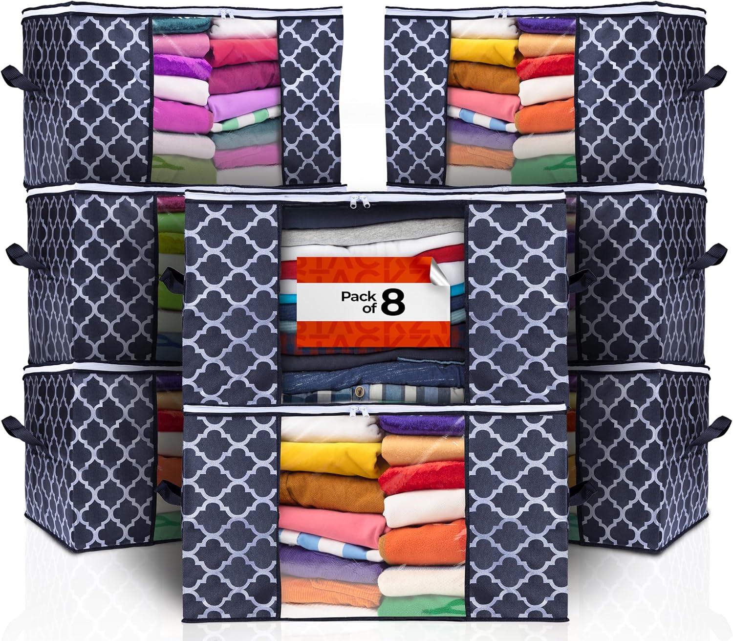 Large Clothes Storage Bags by Stackzy, Special Fabric Closet Organiser, Innovati...