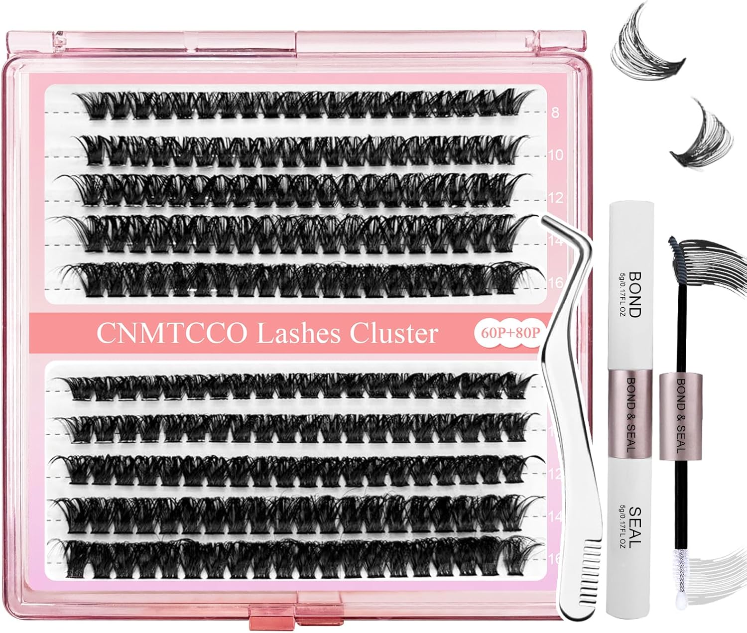CNMTCCO Individual Lashes, Cluster Lashes, D Curl DIY False Eyelashes, Individua...