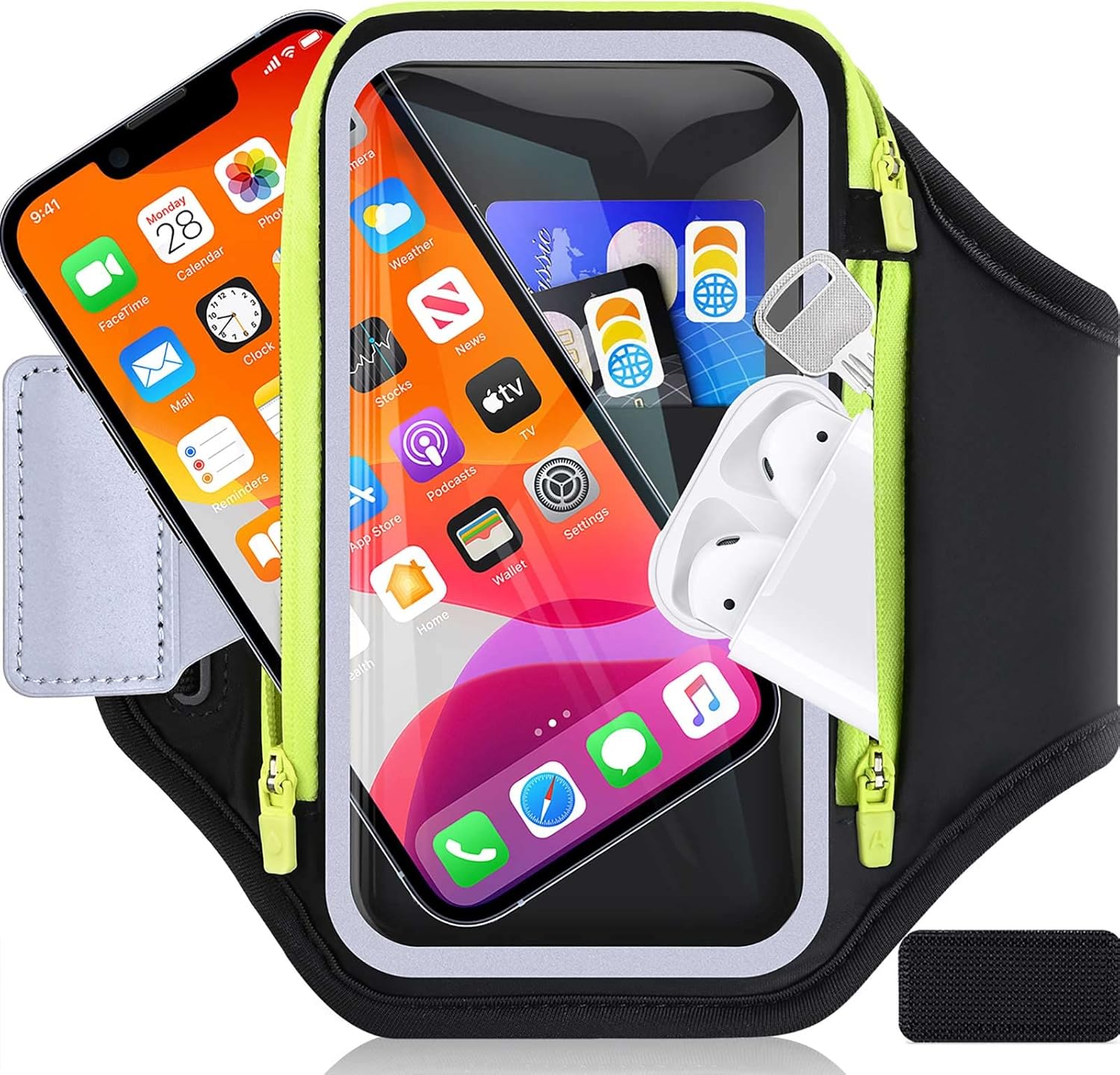 6.8'' Running Phone Holder with Earphone Bag, RAZOBWS Phone Holder for Running A...