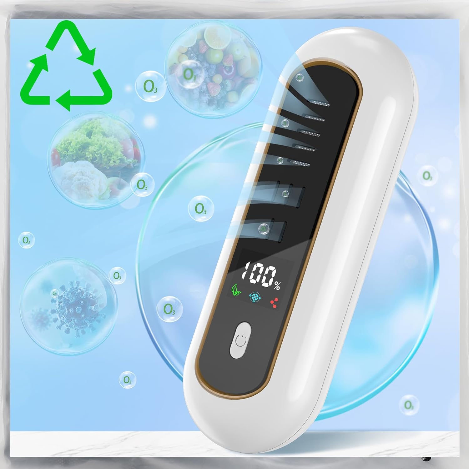 Fridge Deodoriser Rechargeable with LED Display Lasts 10 Years: Fridge Odour Eli...