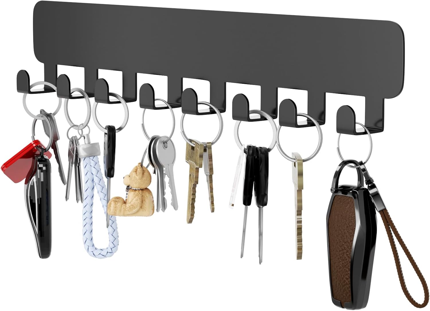 pickpiff Key Holder for Wall Self Adhesive, Key Hooks with 8 Hooks Wall Mounted,...