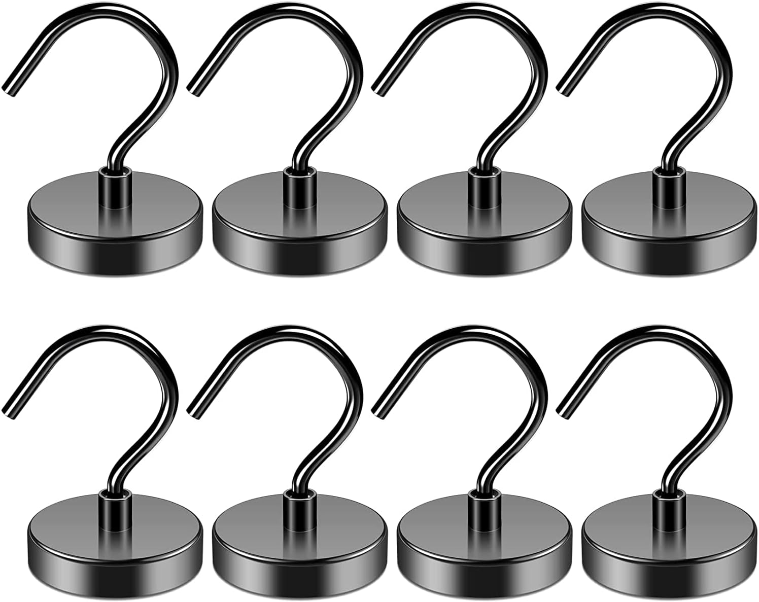 Grtard 110 LBS Black Magnetic Hooks Heavy Duty, Strong Neodymium Magnet Hook Hea...