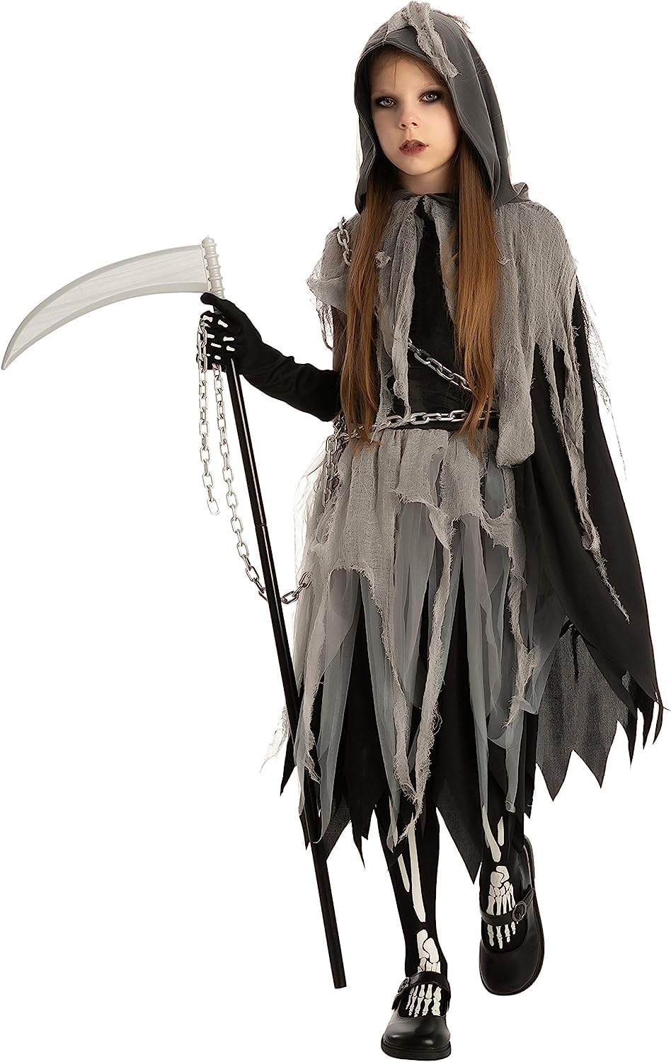 Spooktacular Creations Girl Grim Reaper Costume, Unique Costume with Gloves and...
