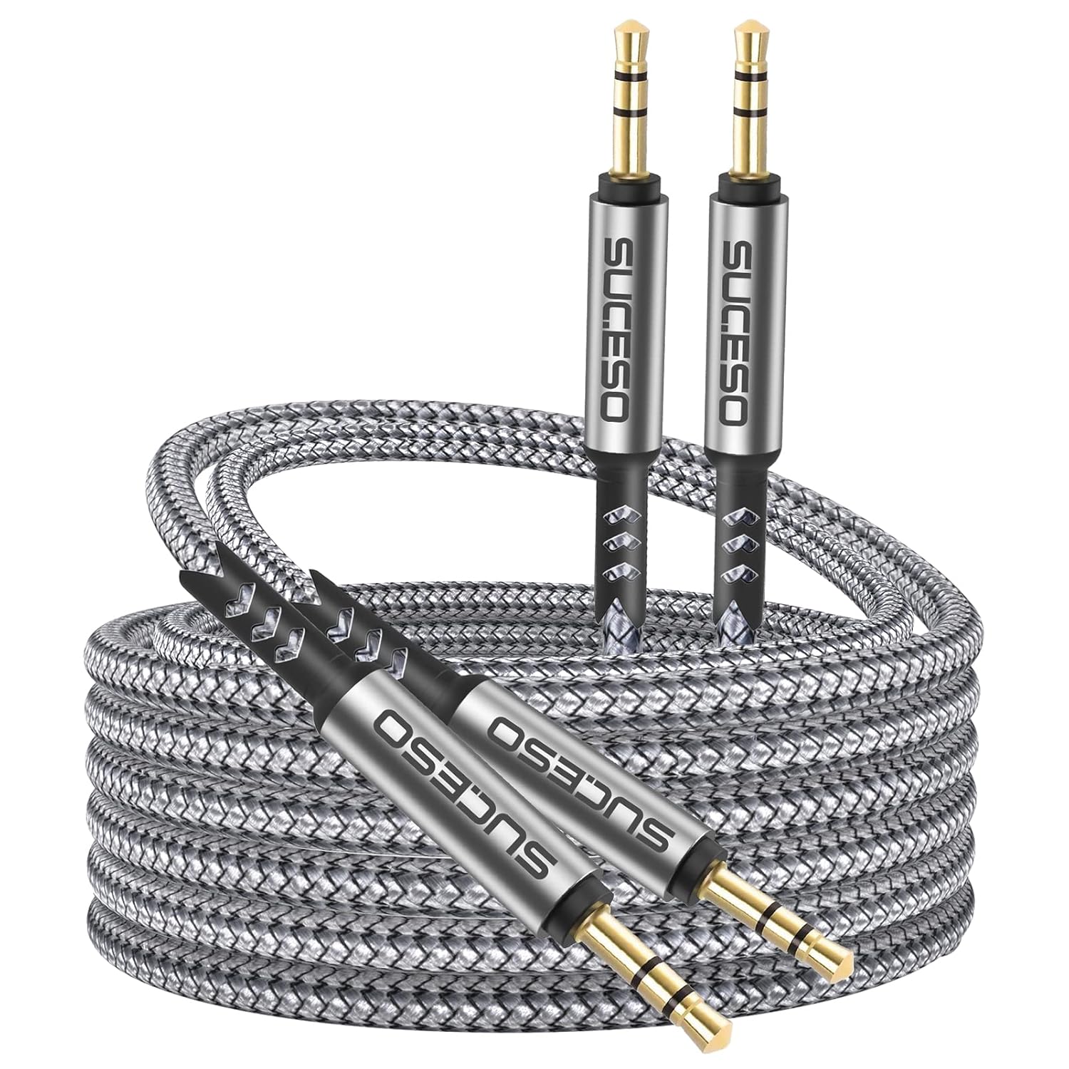 SUCESO 3.5mm Aux Cable [2 Pack 1m+2m] 3.5mm to 3.5 mm Male Audio Cable Stereo Ja...