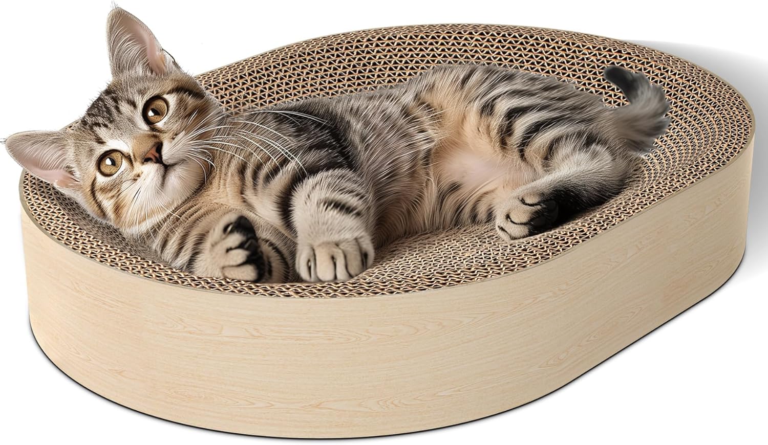 ComSaf Cat Scratching Board - Cat Scratcher for Indoor Cats, Cardboard Cat Scrat...