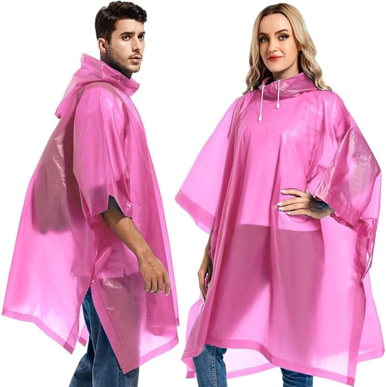 GUKOY 2 Pcs Rain Ponchos for Adults, Reusable Rain Coat EVA Portable Emergency w...