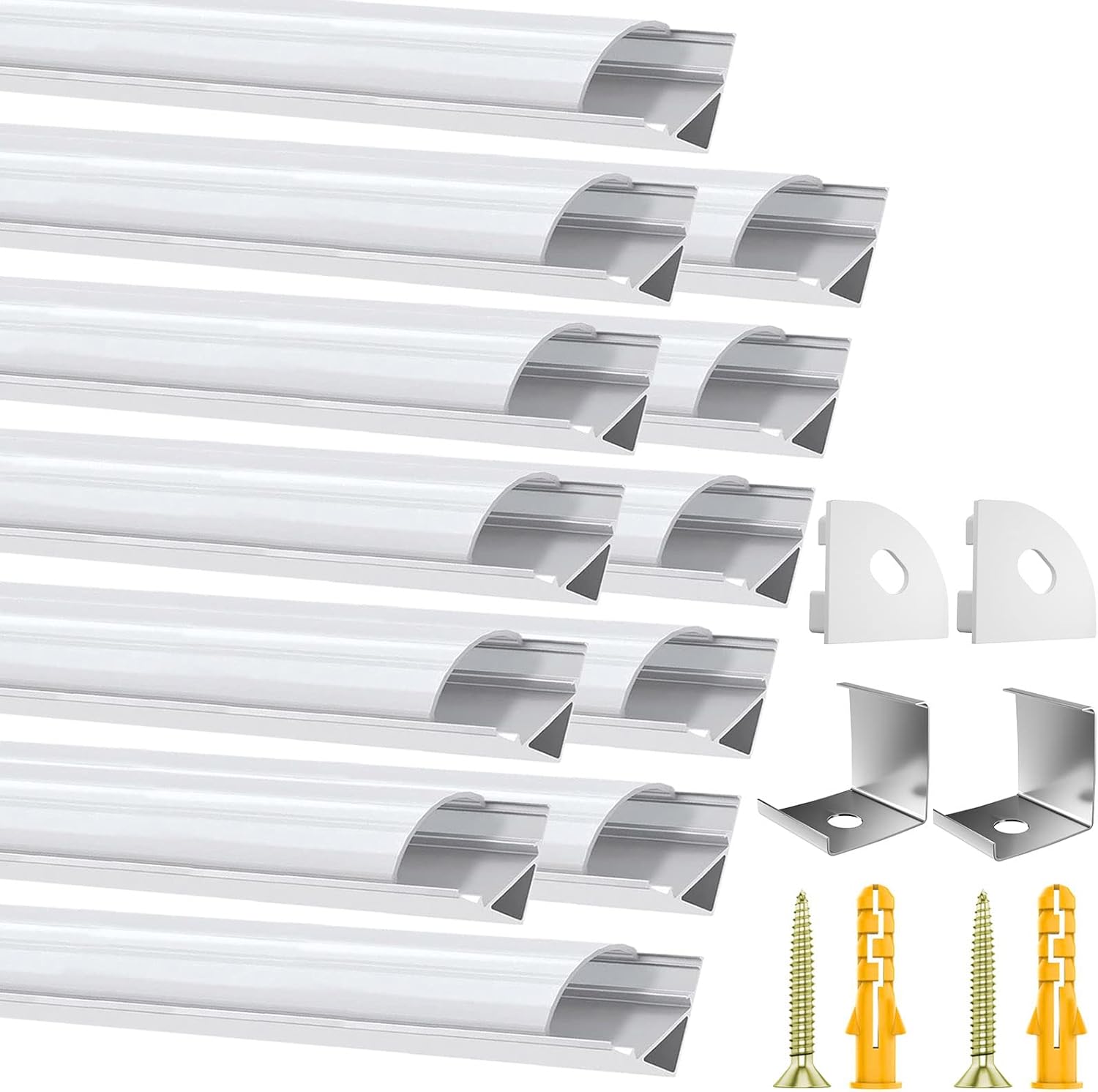 12 Pack 3.3ft/1m LED Strip Diffuser, V Shape LED Profile for LED Strip Lights In...