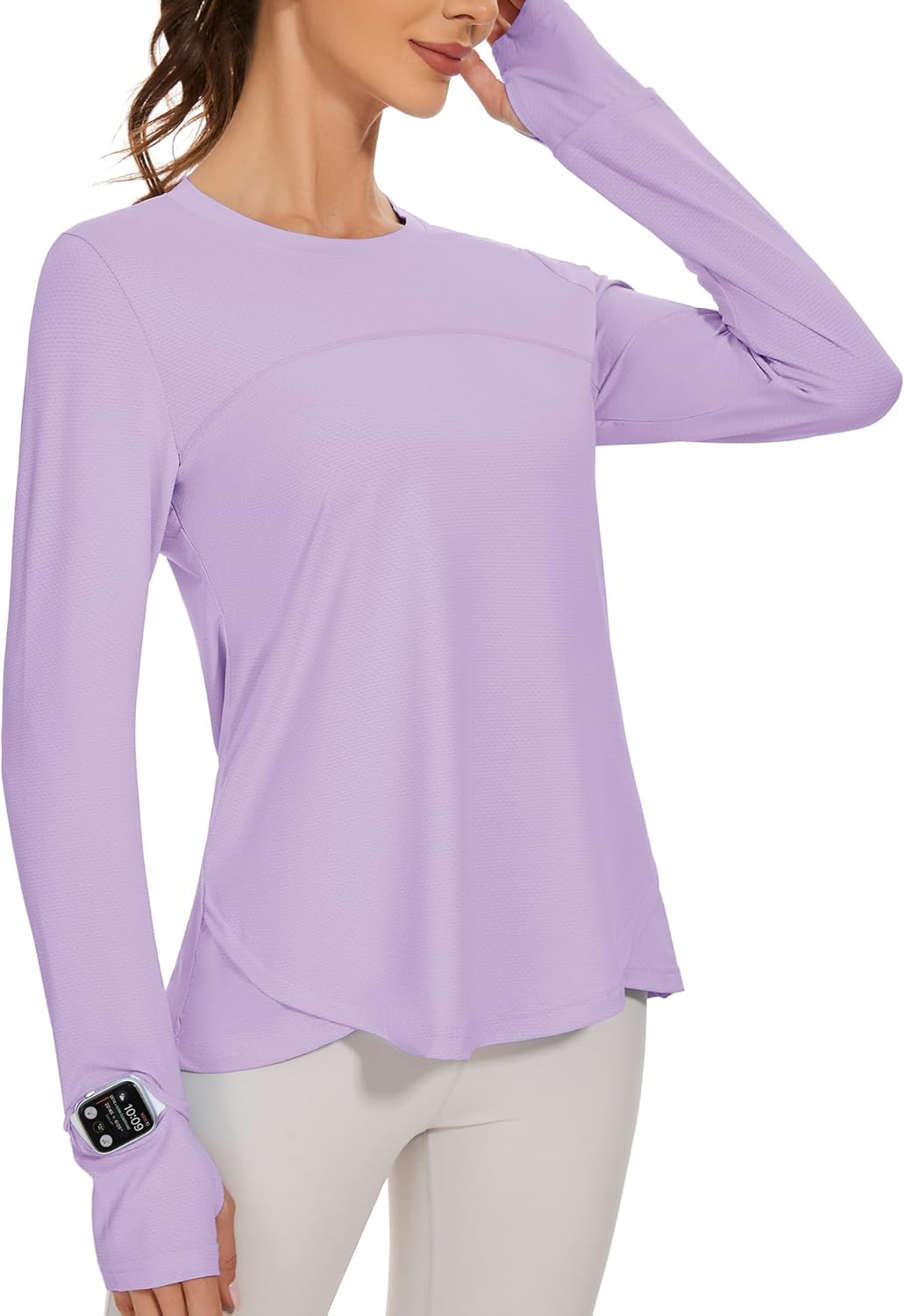IECCP Workout Shirts for Women Long Sleeve Athletic Tops UPF 50+ Sun Shirts Rash...