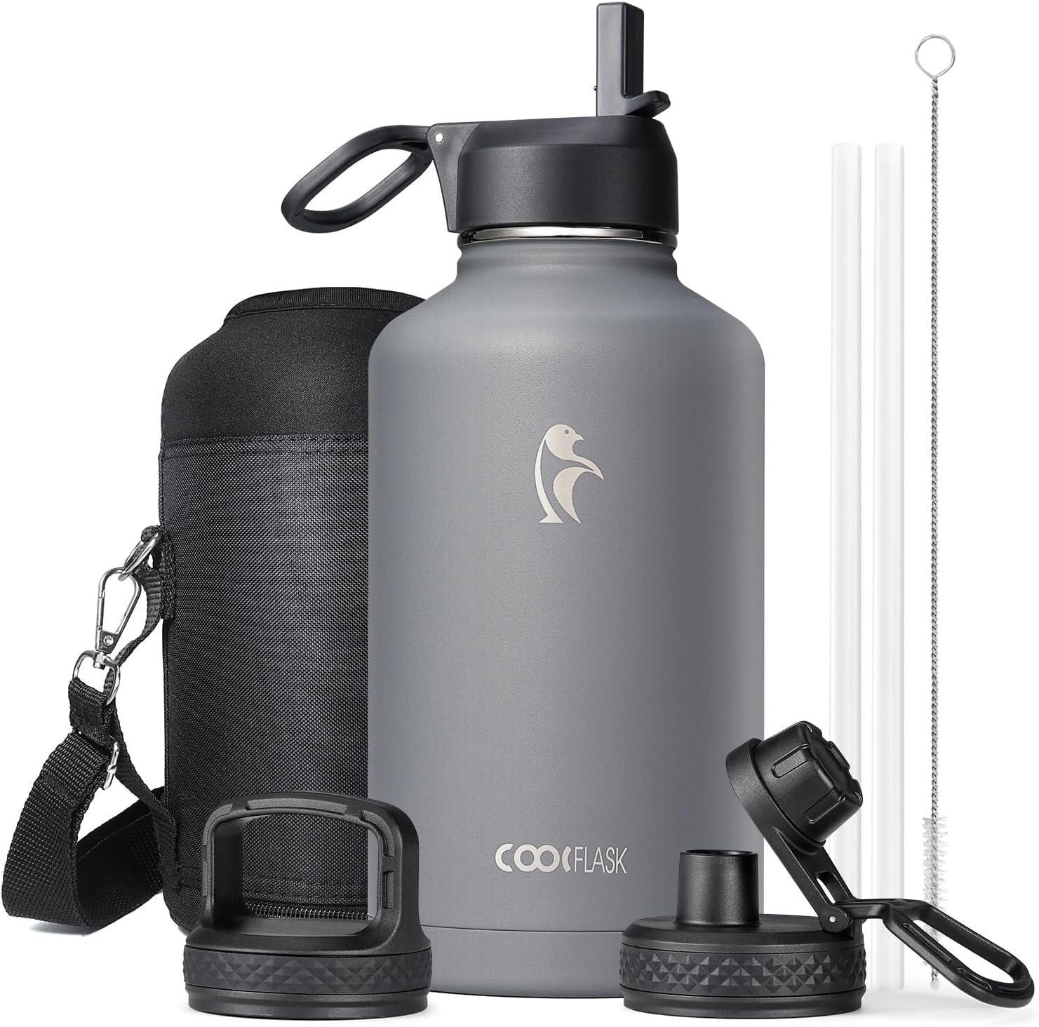 Coolflask Insulated Water Bottle, Special Water Bottle with Straw, High-Quality...