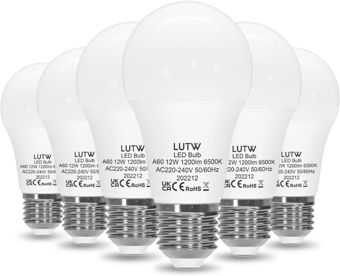 LUTW LED Light Bulbs, E27 Edison Screw Bulbs 100W Equivalent, Cool White 6500K E...