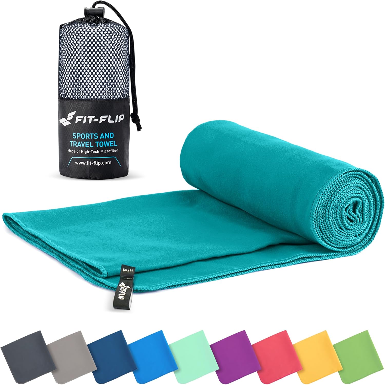 Fit-Flip Microfibre Towel, Special Compact Towel for Travel, Innovative Ultra Li...