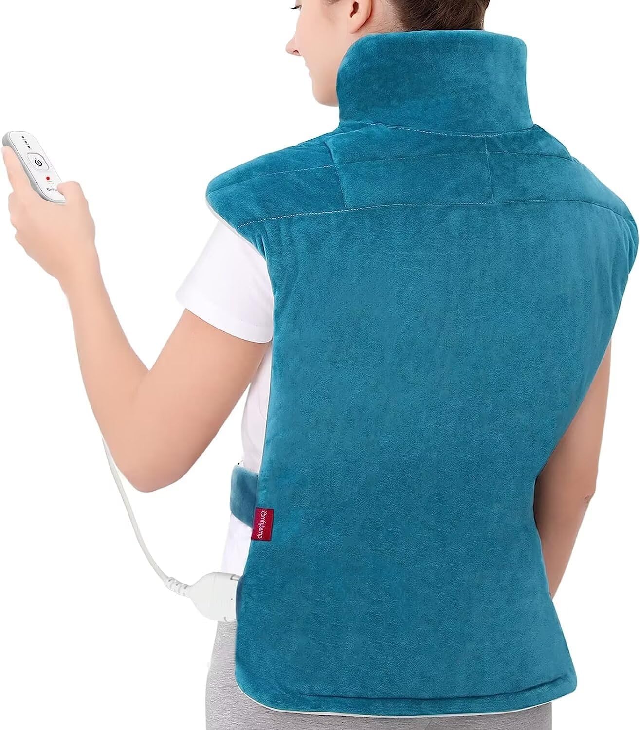 Comfytemp Weighted Heat Pad for Back Pain Relief, 2.2lb Heated Back Warmer with...