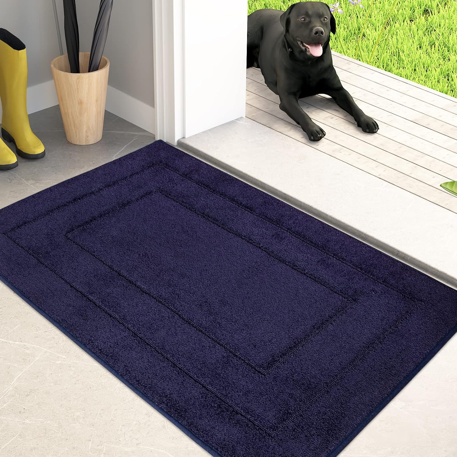 PURRUGS Dirt Trapper Door Mat, Special Non-Slip/Skid Rug Machine Washable Entryw...