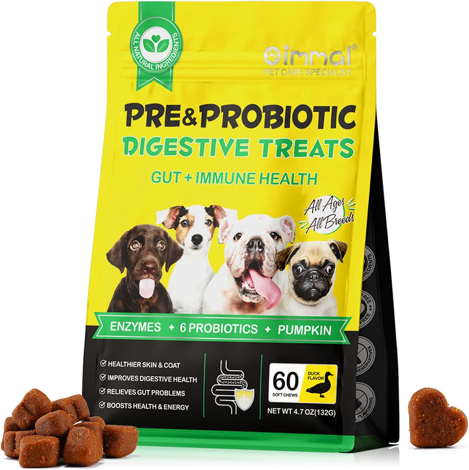 Probiotics for Dogs, Pre & Postbiotic Digestive Treats For Dogs, Dog Probiotics...