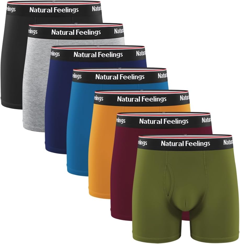 Natural Feelings Mens Underwear Pack of 5-7 Cotton Trunk Boxer Shorts S A1: 7-pa...