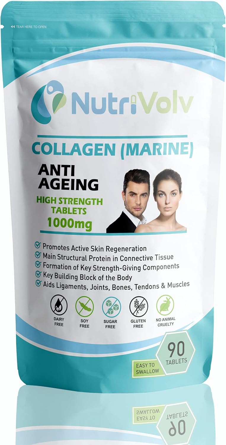 Nutrivolv Collagen Marine (1000mg) Supplement for Skin , Anti Ageing, Tissue, Jo...