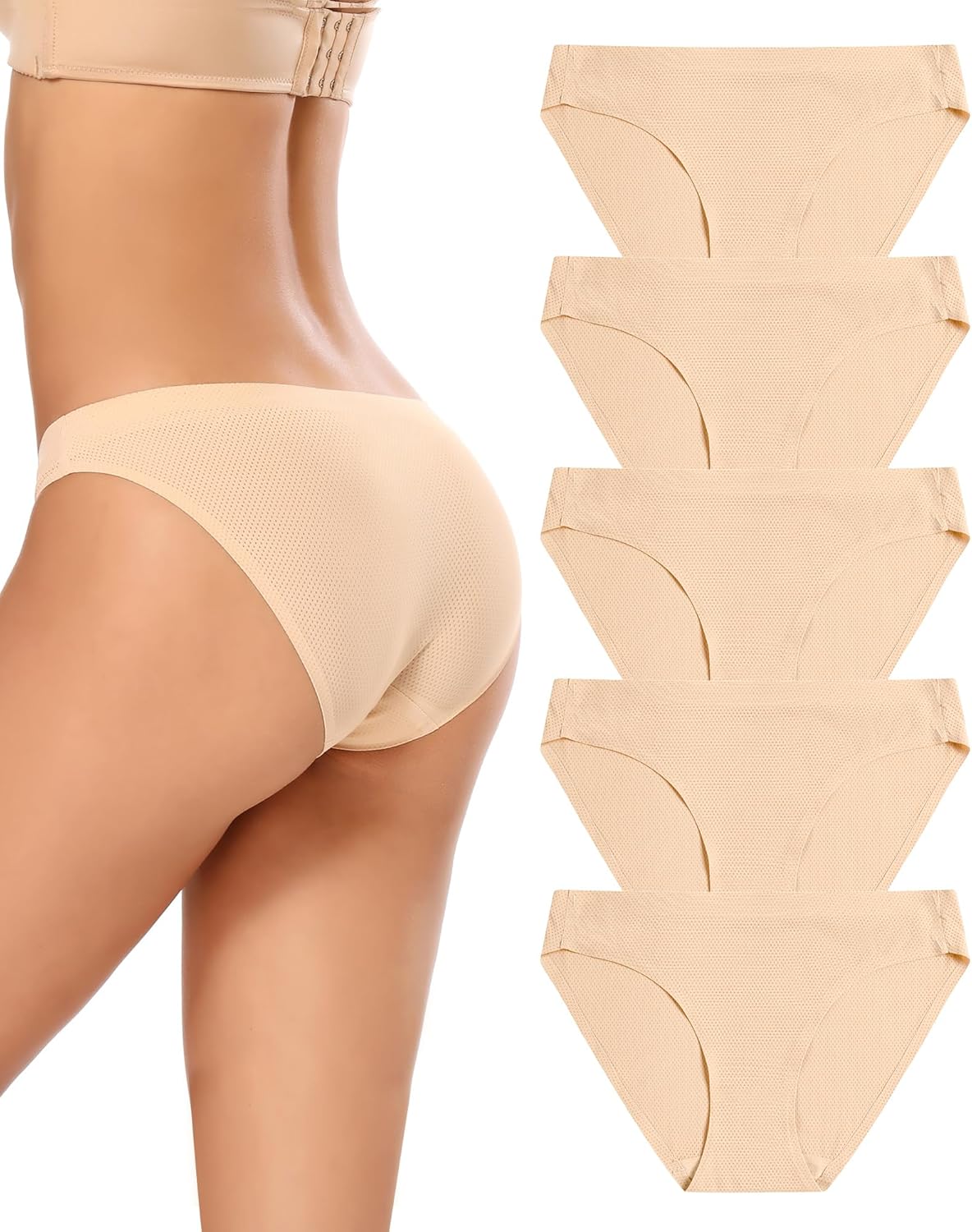 VOENXE Women Bikini Underwear, Special Seamless Breathable Ladies Panties, Innov...