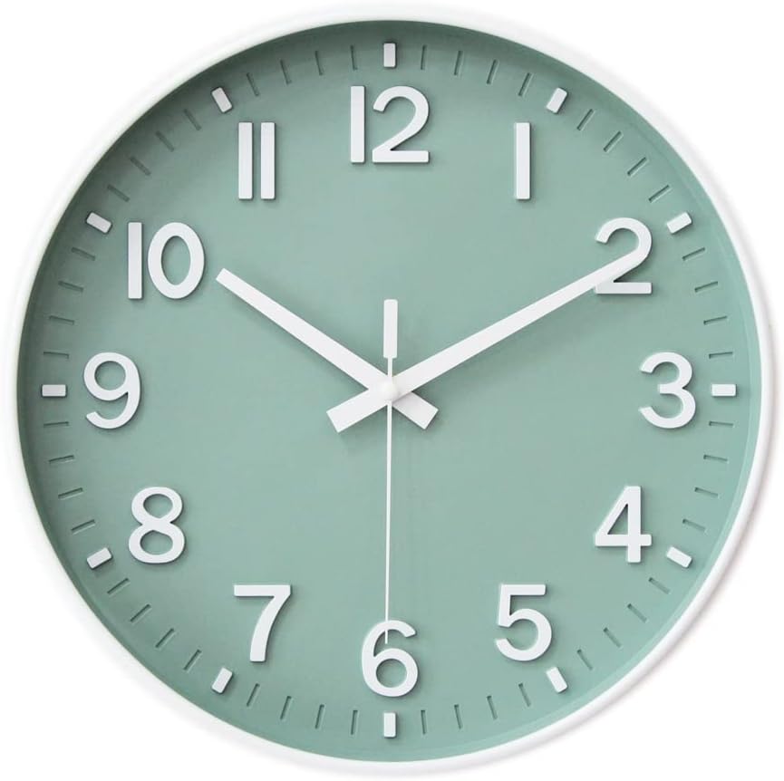 HZDHCLH Wall Clock 12 Inch Silent Non Ticking Clock for Living Room Bedroom Kitc...