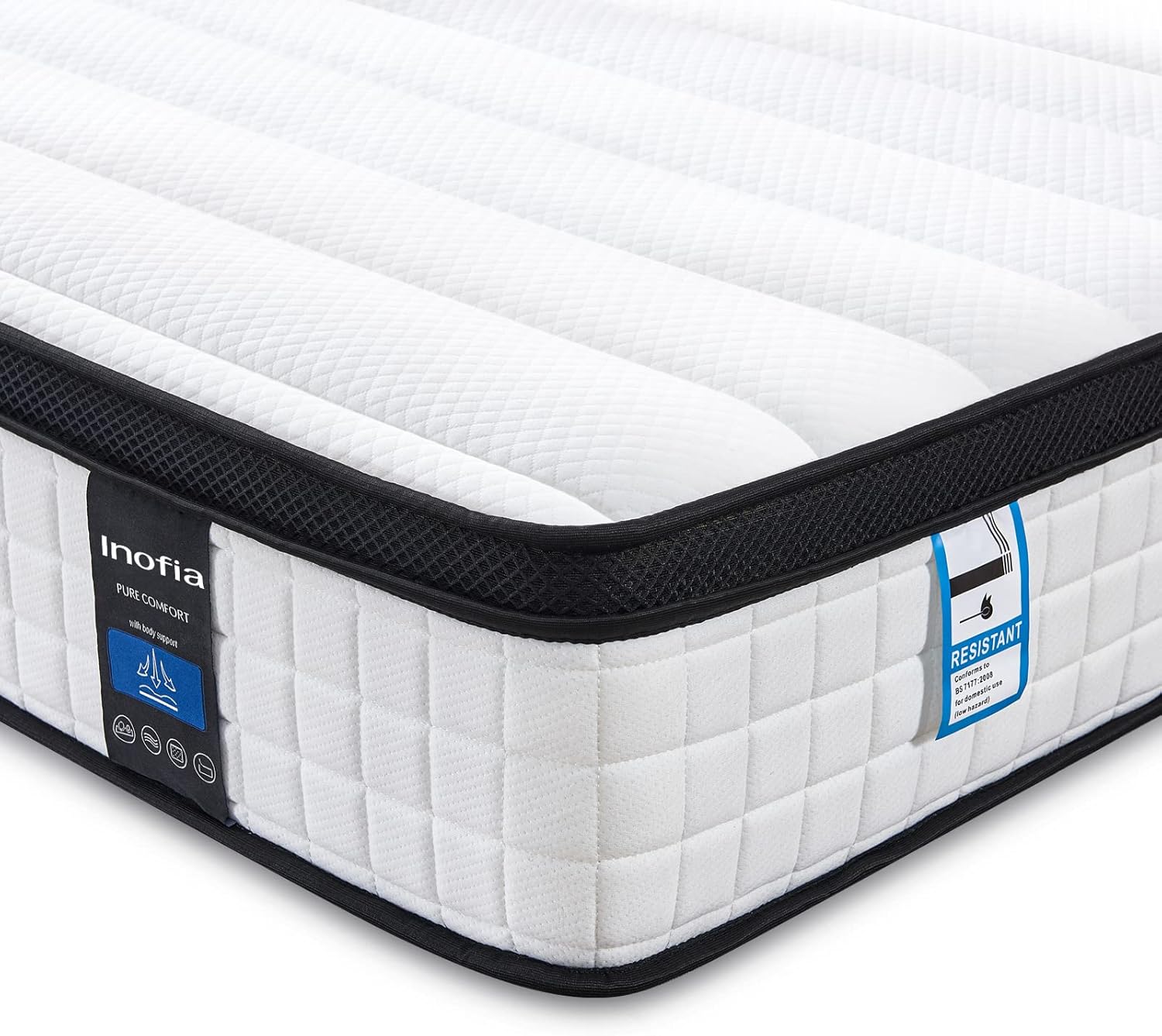 Inofia King Memory Foam Sprung Mattress, Special Mattress with 10.6 Inch Thickne...