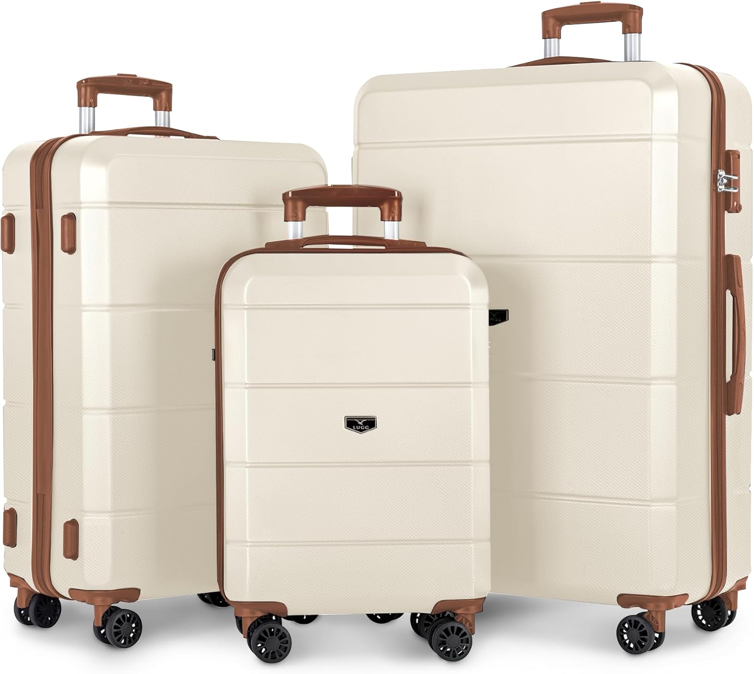 LUGG Jetset Suitcase Set, Special 3-Piece Hard Shell Luggage, Unique Luggage for...