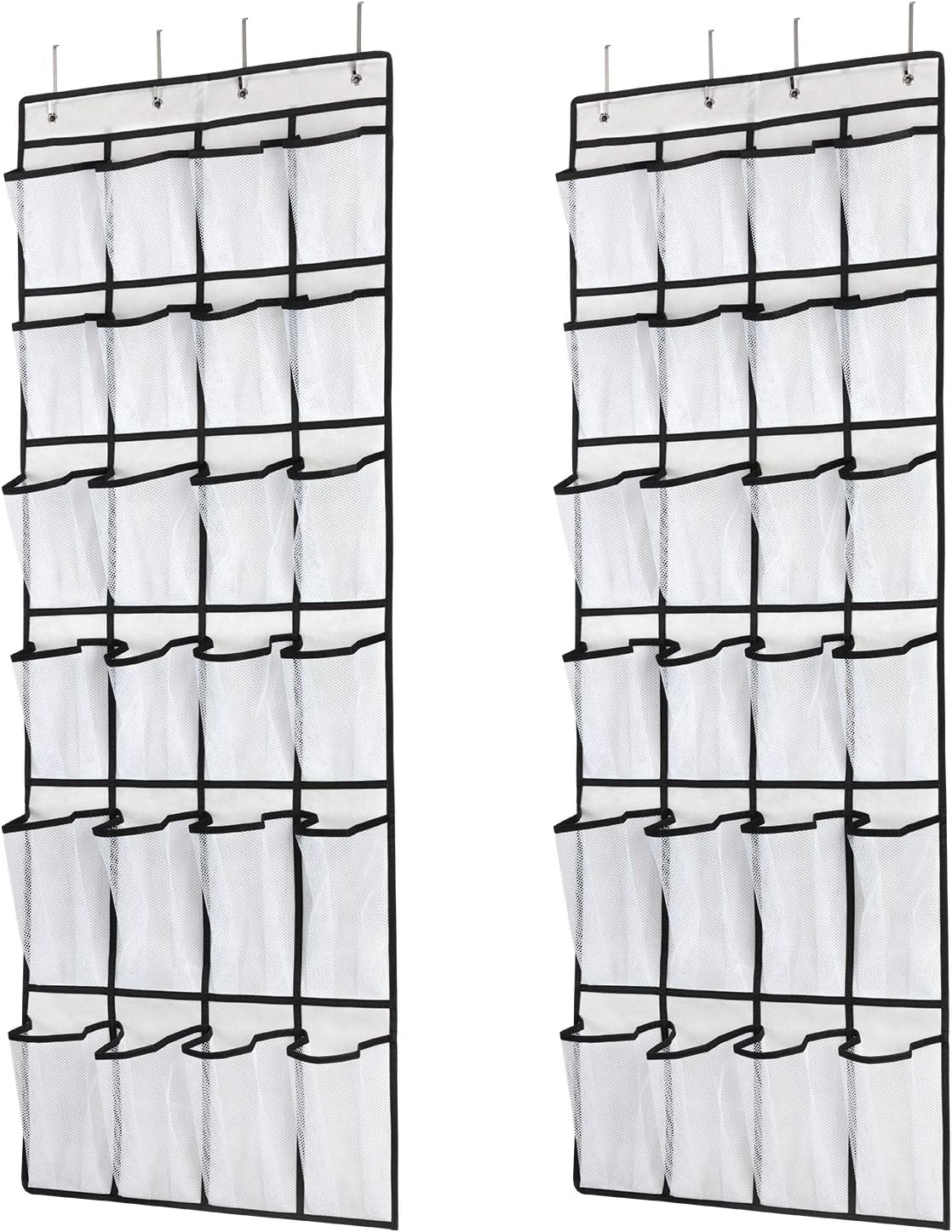 SAVERHO Hanging Shoe Organizer, Over The Door Shoe Organizer with 24 Mesh Large...