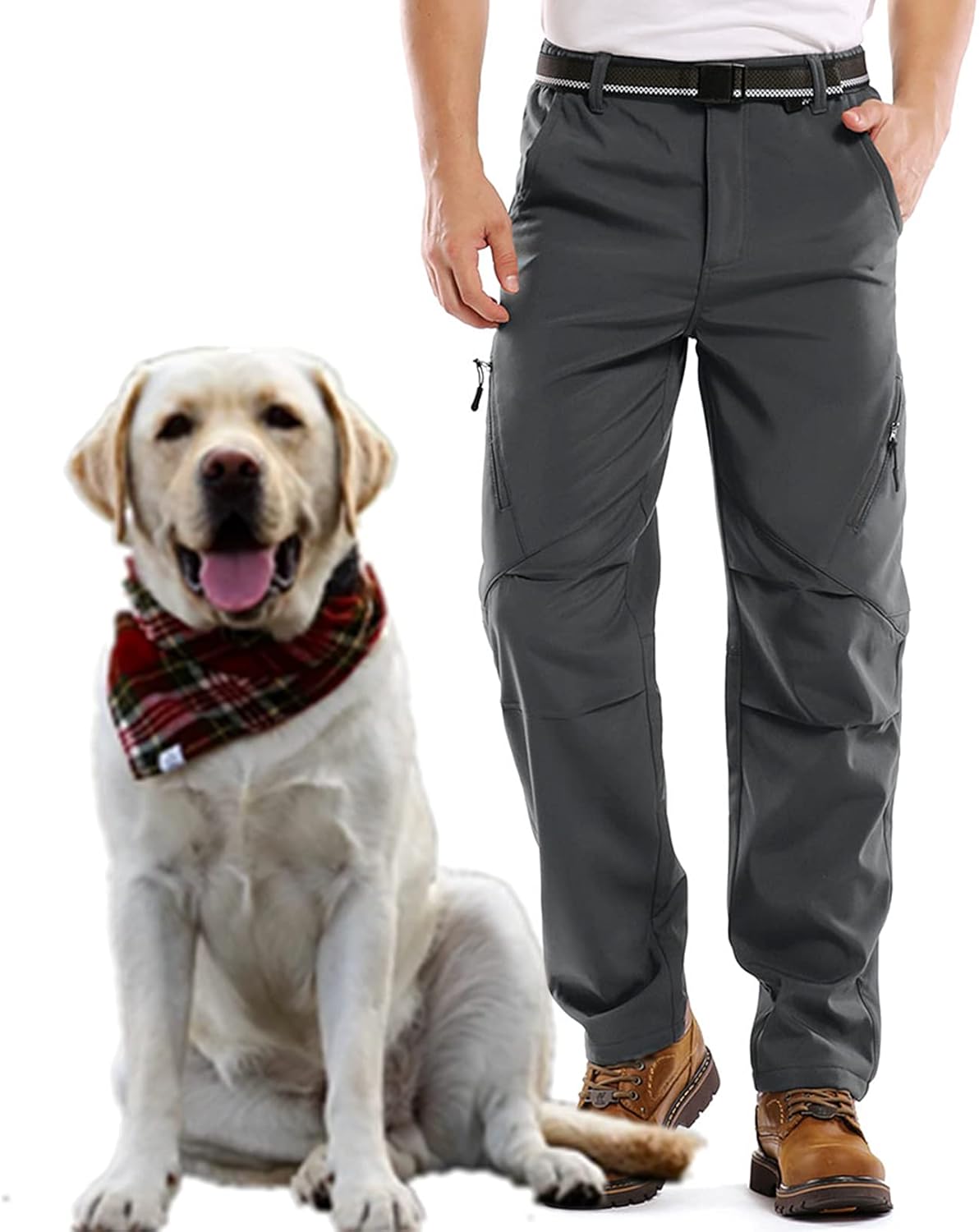 Jessie Kidden Waterproof Ski Trousers, Special Men's Fleece Lined Pants for Hiki...