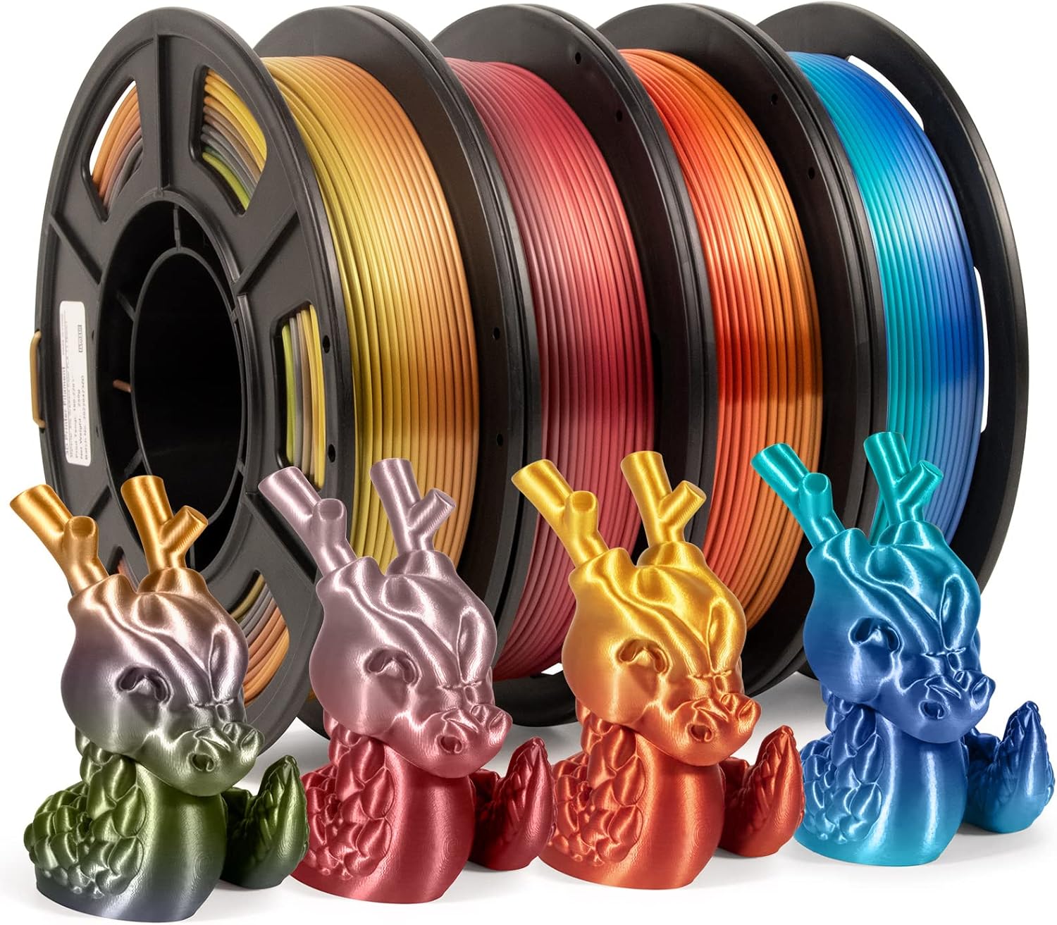 iSANMATE PLA 3D Printer Filament Set, Gradient Color Silk PLA Filament 1.75mm, 3...