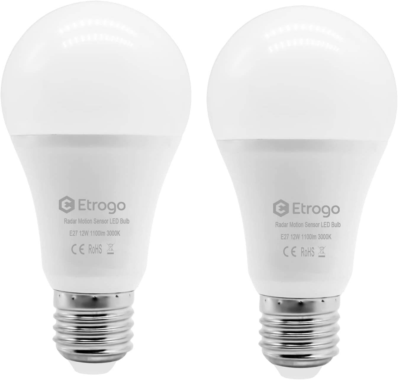 Etrogo Radar Motion Sensor LED Light Bulb 12W Edison E27 Socket AUTO ON/Off 1100...