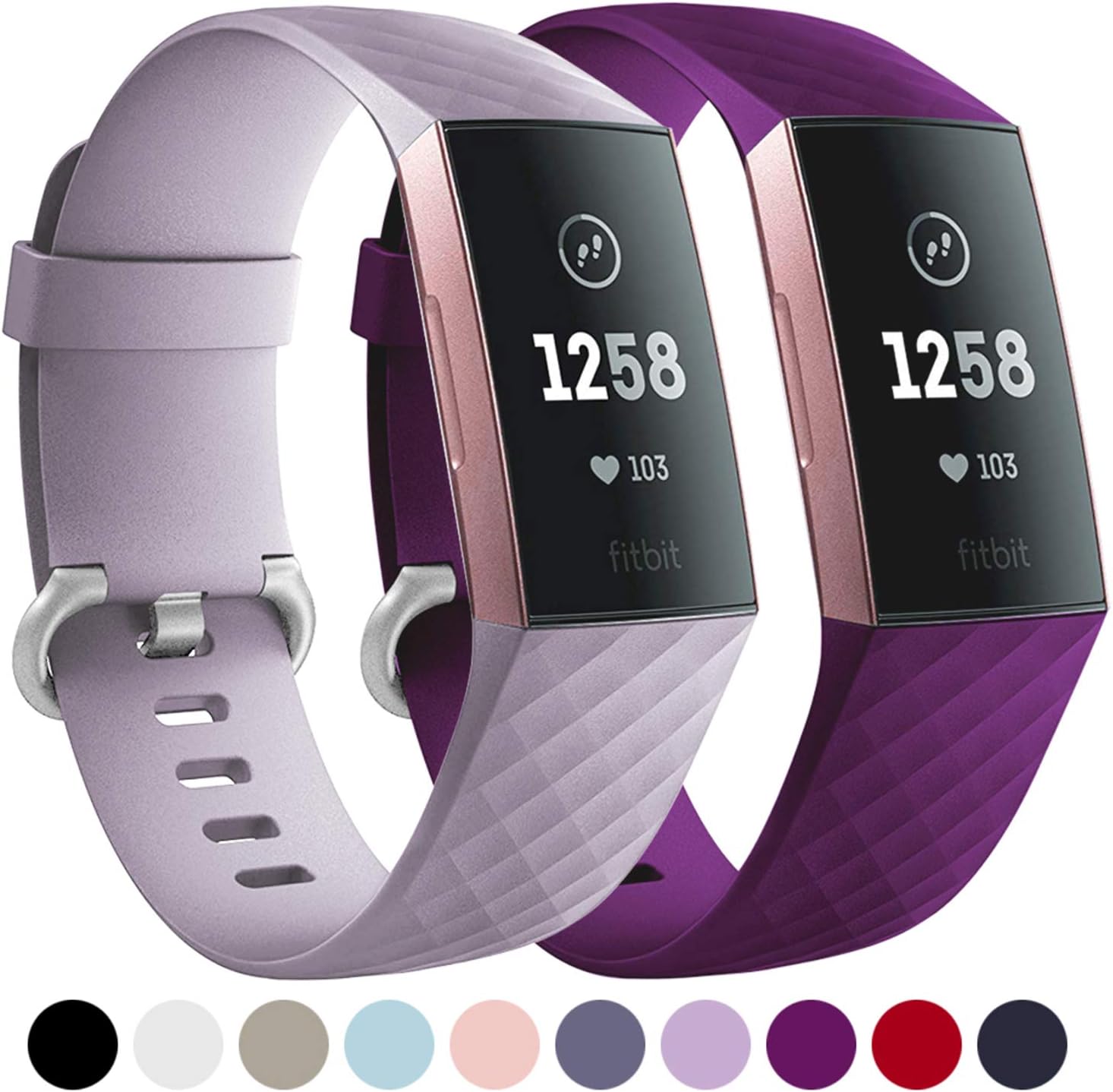 Faliogo 2 Pack Replacement Strap Compatible with Fitbit Charge 3 Strap/Fitbit Ch...