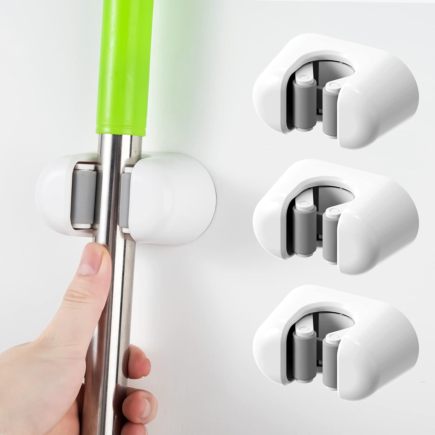 CORNERIA 3 PCS Broom Mop Holder Tidy Organizer, Wall Mounted Organizer for Brush...