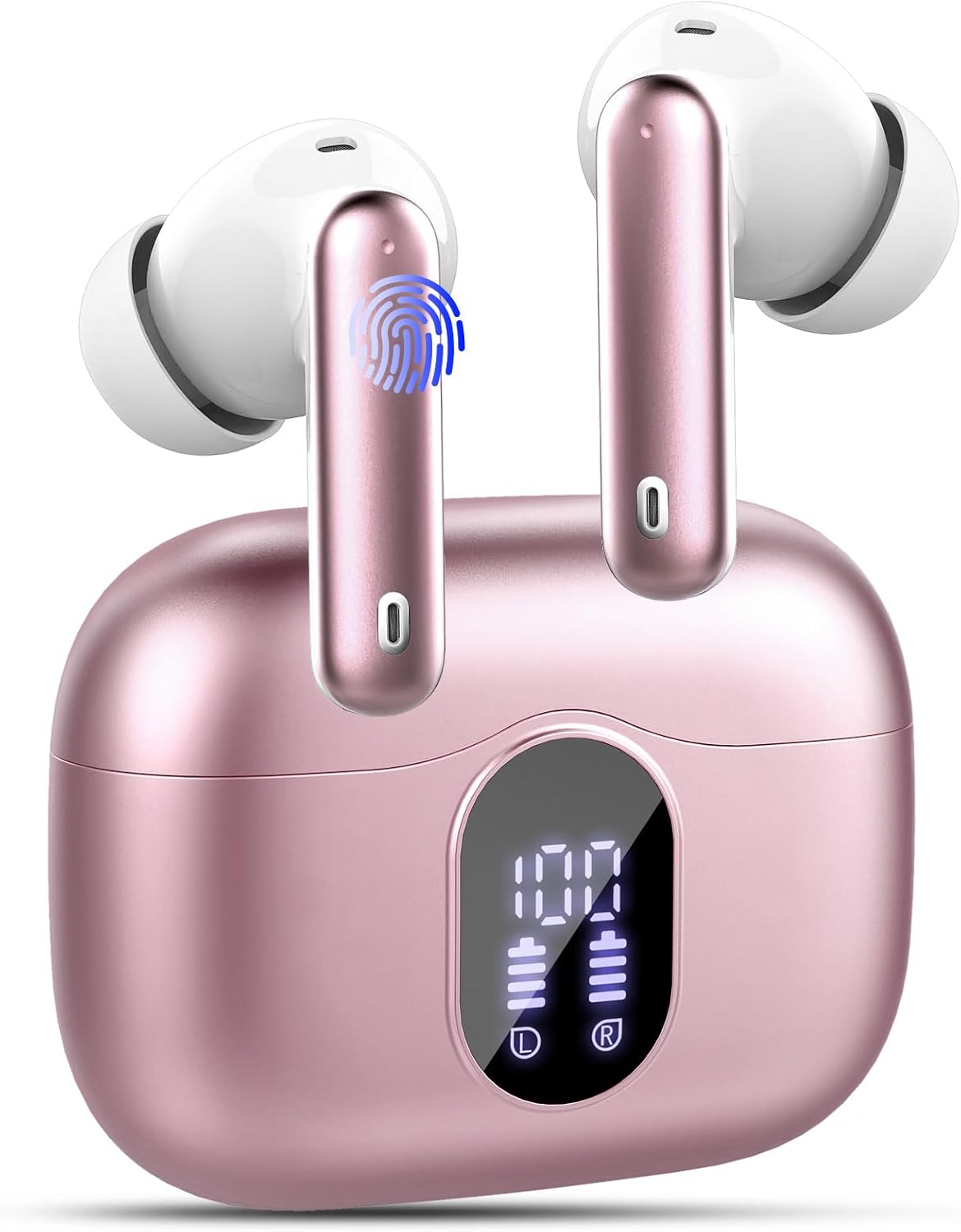 Wireless Earbuds,Bluetooth 5.3 Headphones In Ear with 4 ENC Noise Cancelling Mic...