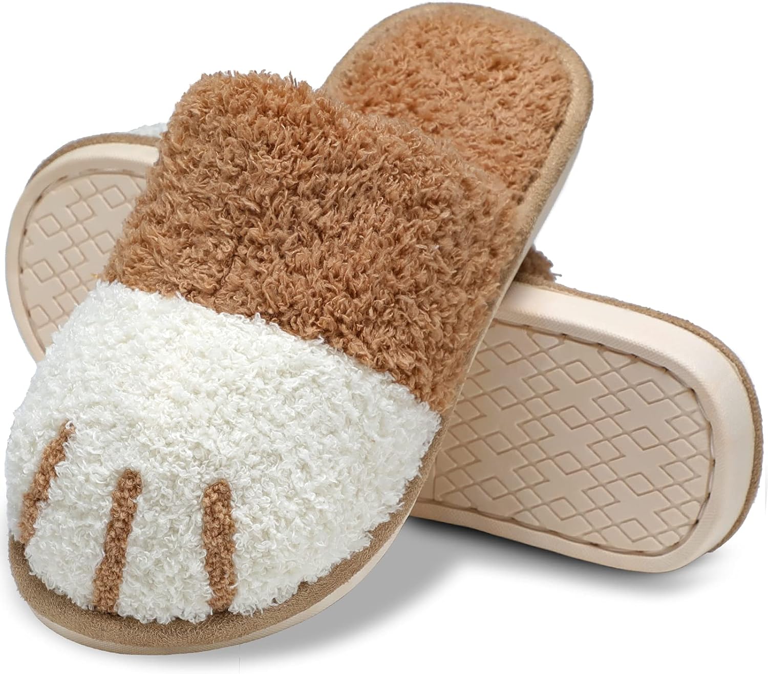 MAXTOP Cute Animal Slippers, Special Soft Plush Cat Paw House Slippers with Cozy...
