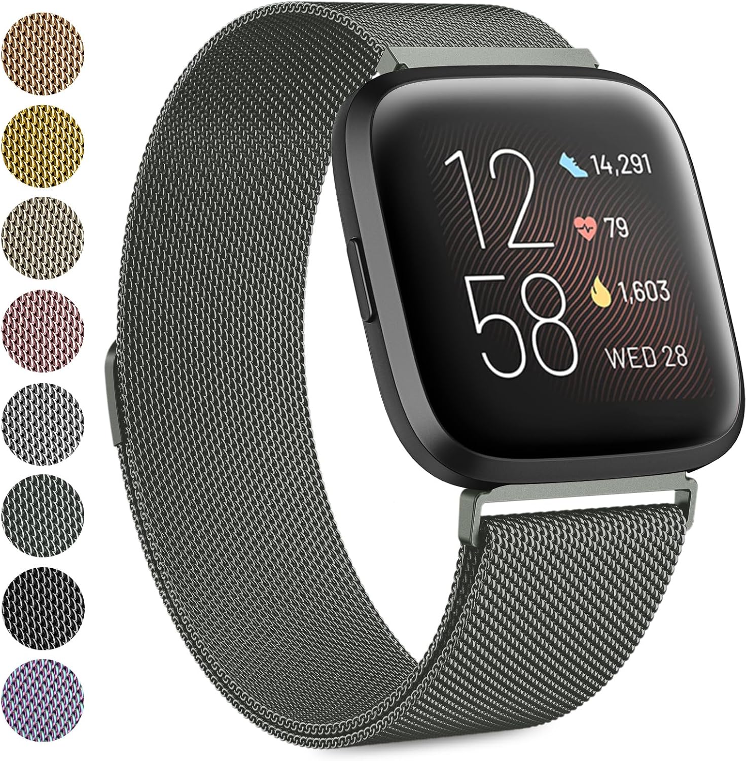 Strap compatible with Fitbit Versa Strap/Fitbit Versa 2 Straps for Women Men, Br...