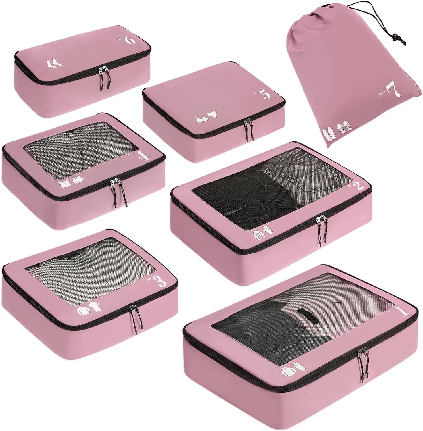 ECOHUB Packing Cubes for Suitcase, Special 7 PCS Travel Organizer, Innovative Pa...