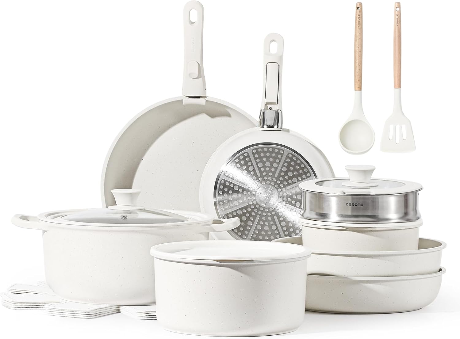 CAROTE 22pcs Pots and Pans Set, Innovative Nonstick Cookware Set with Detachable...