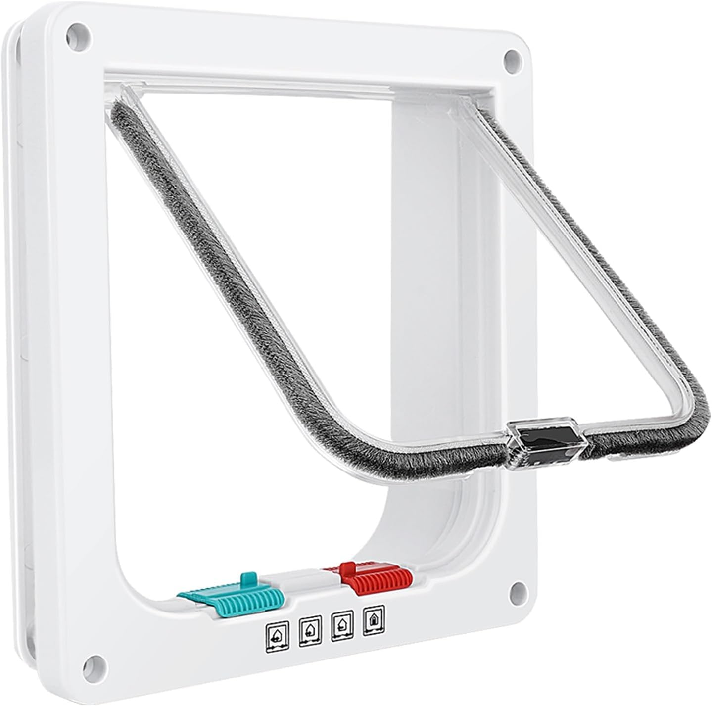 Cat Door for Windows, Pet Doors and Sliding Door, Safety Pet Door with 4 Way Loc...